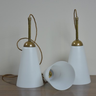 Conical Opal Pendant  Lights - Stemmed 