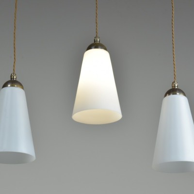 Conical Opal Pendant Lights