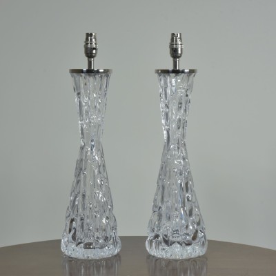 Waisted Crystal Lamps by Orrefors