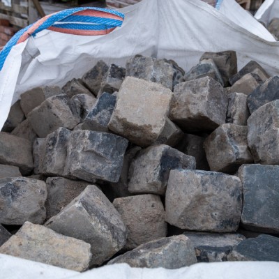 Bag of 4X4 Reclaimed Granite Cobbles RWI-9973