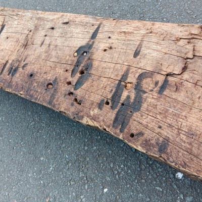C17th oak inglenook fireplace beam