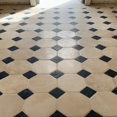 Antique French octagonal limestone 