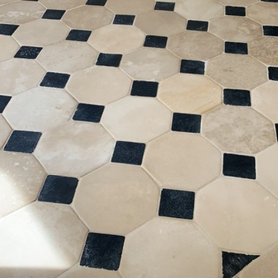 Antique French octagonal limestone 