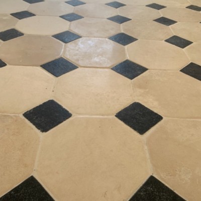Antique French octagonal limestone 