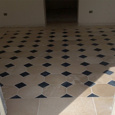Antique French octagonal limestone 