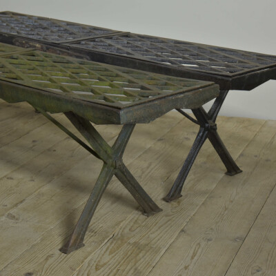 Pair Iron Greenhouse Benches