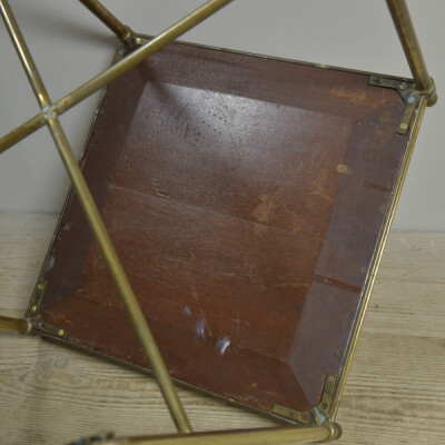 Brass & Walnut Side Table