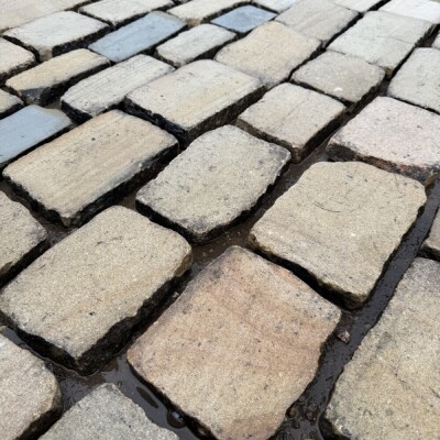 Reclaimed Sawn Yorkshire Stone Cobble Tops - Per SQM