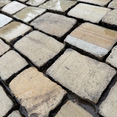 Reclaimed Sawn Yorkshire Stone Cobble Tops - Per SQM
