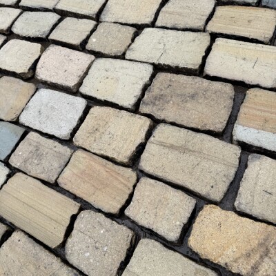 Reclaimed Sawn Yorkshire Stone Cobble Tops - Per SQM