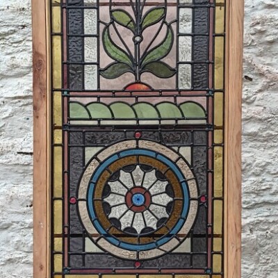  Victorian stained & painted glass window.