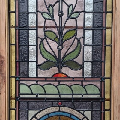  Victorian stained & painted glass window.