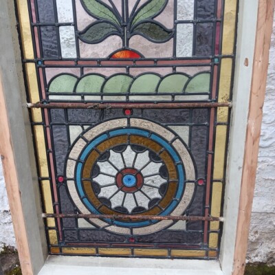  Victorian stained & painted glass window.
