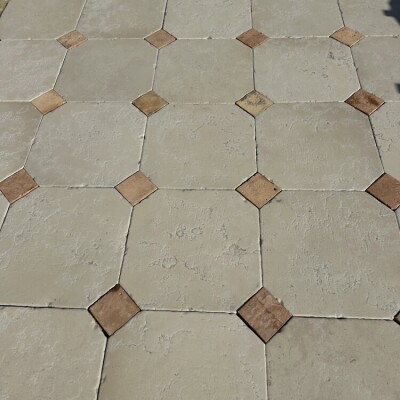 Reclaimed French octagon tiles