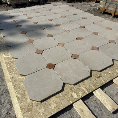 Reclaimed French octagon tiles