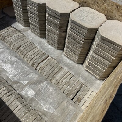 Reclaimed French Bourgogne limestone in Small Cabochon 