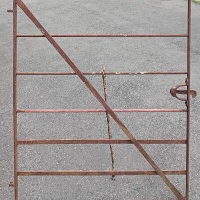 Matching pair of  large single antique wrought iron estate gates