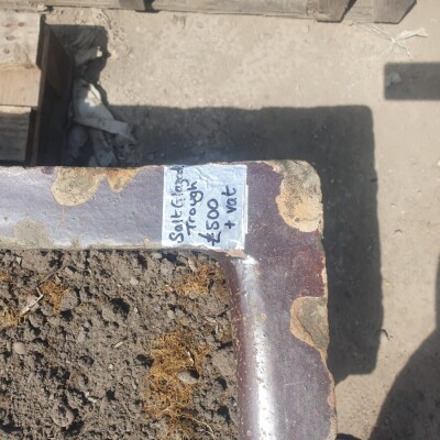 Reclaimed Salt Glazed Stoneware Trough – 196cm Long – Original Garden Planter 
