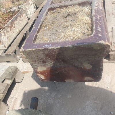 Reclaimed Salt Glazed Stoneware Trough – 196cm Long – Original Garden Planter 