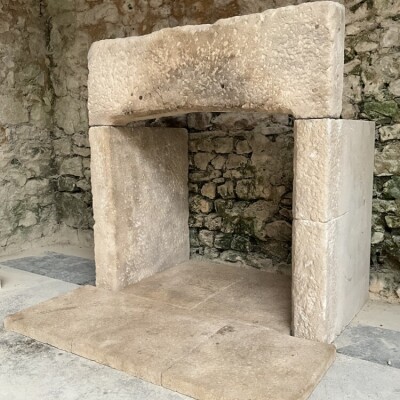 Aged Bath Stone Fireplace