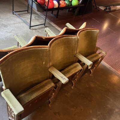 100 x Original 1938 Art Deco Cinema Seats, Cast Iron – Regal Cinema, Norwich – J