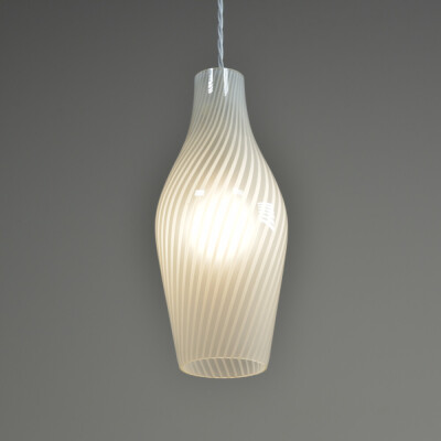 Pair Murano Glass Skittle Pendant Lights