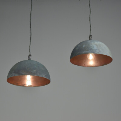 Pair Spun Copper Shades