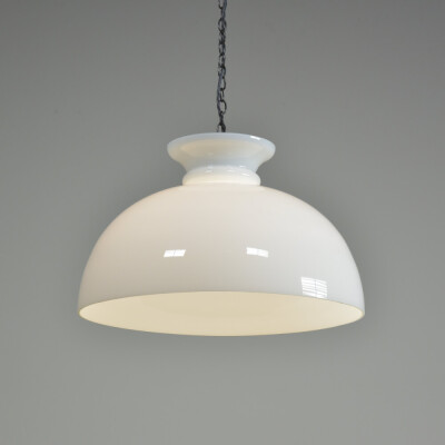 19th Century Opal Oil Lamp Shade