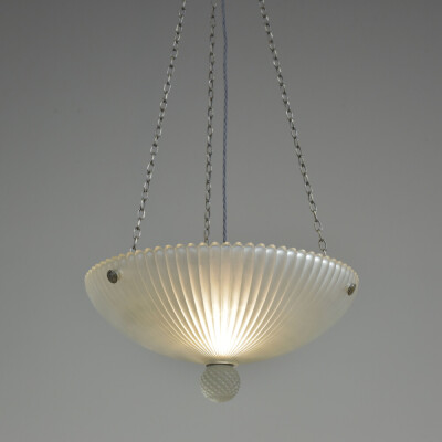 Satin Gadrooned Bowl Plafonnier