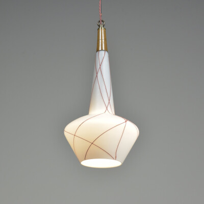 Red Lined Opal Pendant Light