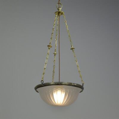 Osler Glass & Gilt Brass Plafonnier