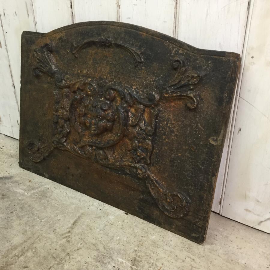Antique Cast Iron Fireback V&V Reclamation