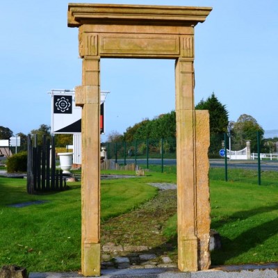 Antique French limestone door surround