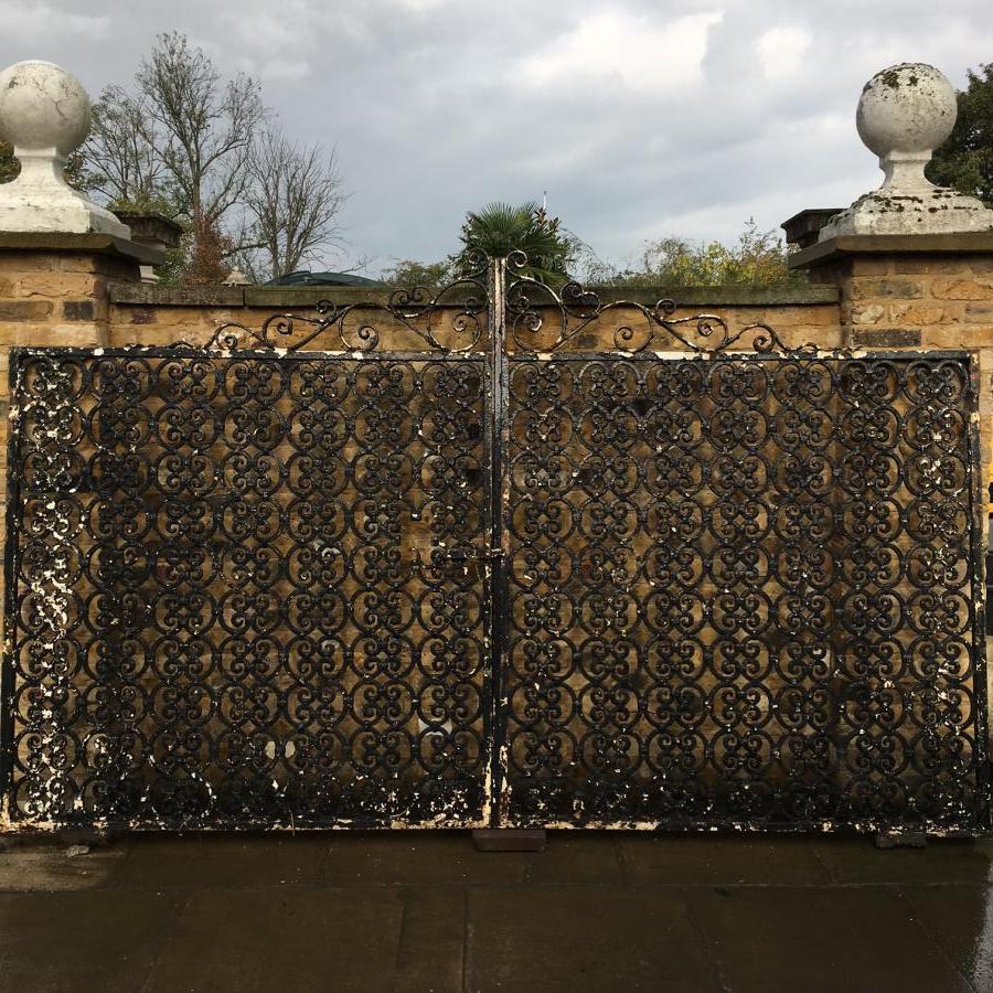 A pair of cast iron gates