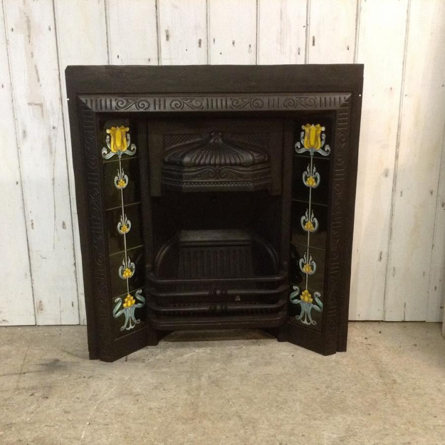 Ornate Victorian Cast Iron Fireplace Insert