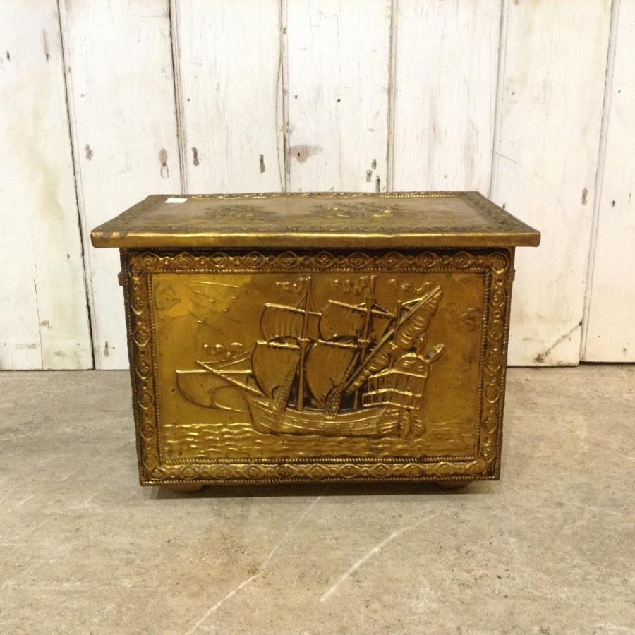 Brass Coal Scuttle or Log Box