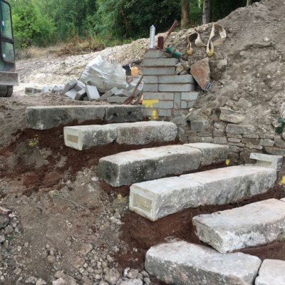 Reclaimed Yorkshire Stone Kerbs - Steps 