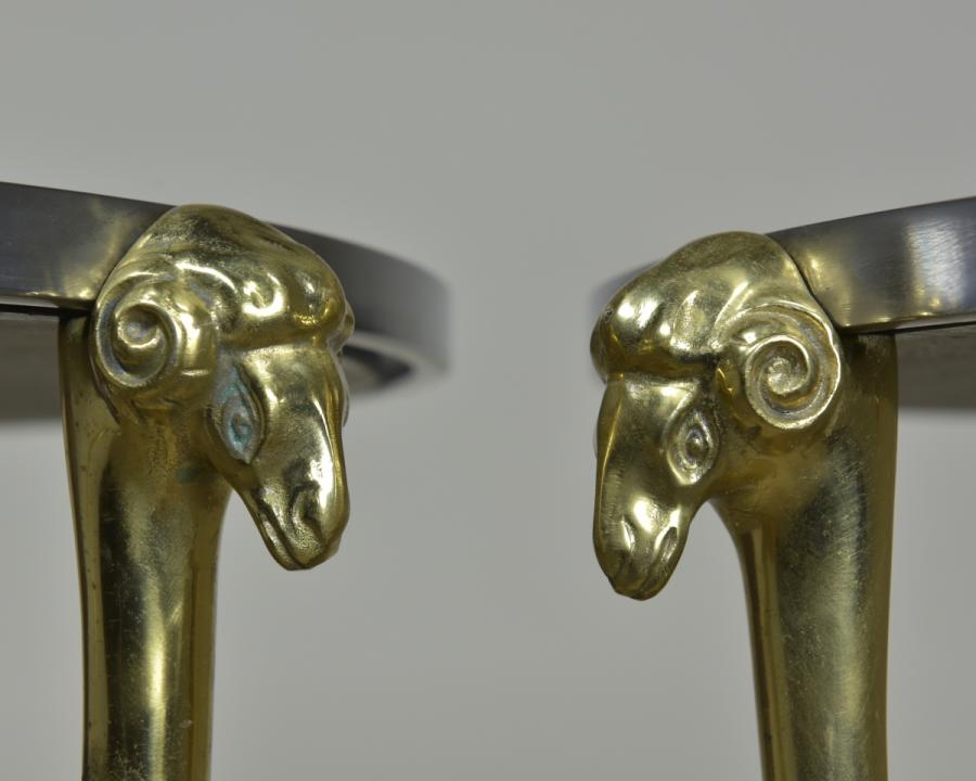 pair italian steel and brass occasional tables gueridons
