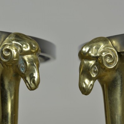 pair italian steel and brass occasional tables gueridons