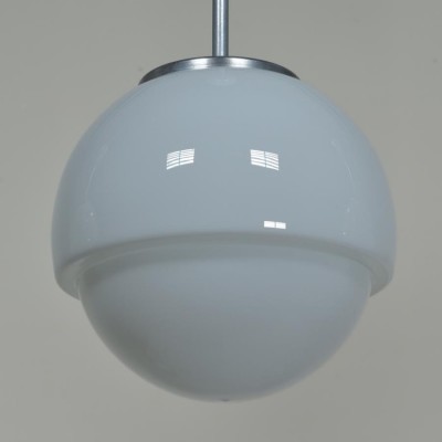 stepped opaline white glass globes