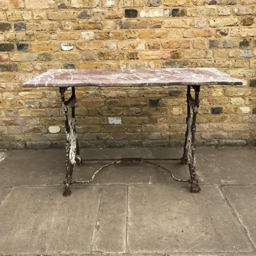 Reclaimed Cast Iron Desk with Marble Top