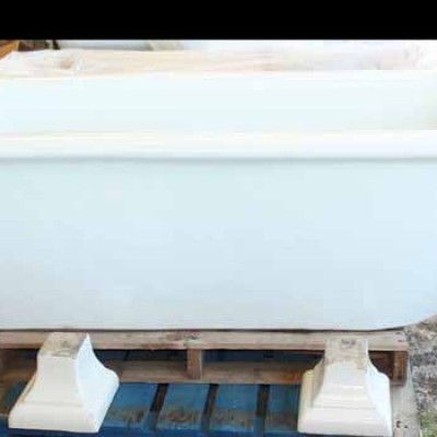 Reclaimed fireclay bath of generous proportions