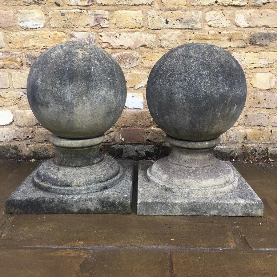 Pair Of Stone Pier Caps
