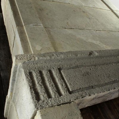Imposing Antique Stone Trumeau Fireplace