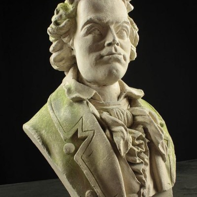 Limestone Bust of Classical Male Figure