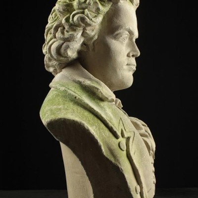 Limestone Bust of Classical Male Figure