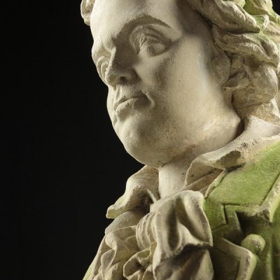 Limestone Bust of Classical Male Figure
