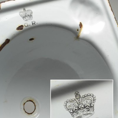 Salvaged Enamel Steel Train Sink Bowls