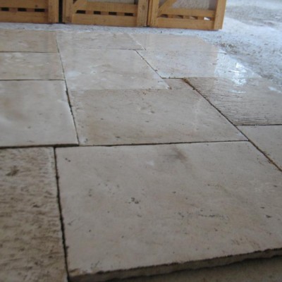 Reclaimed French limestone flooring 